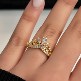 “TIARA” WISHBONE GOLD PLATED RING